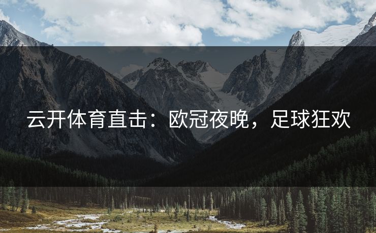 云开体育直击:欧冠夜晚,足球狂欢