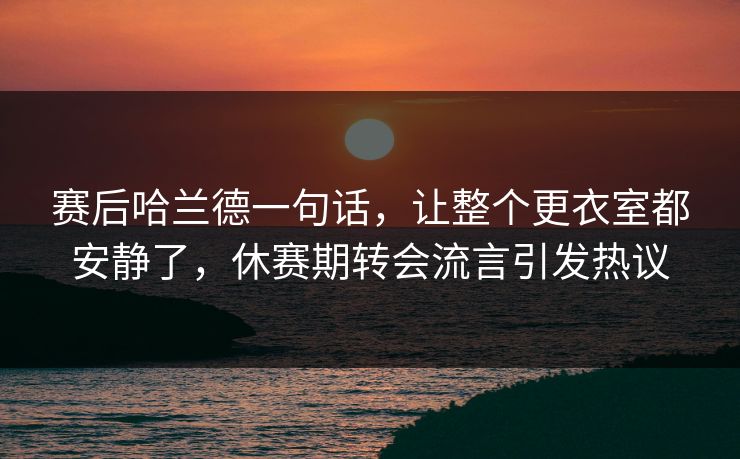 赛后哈兰德一句话,让整个更衣室都安静了,休赛期转会流言引发热议